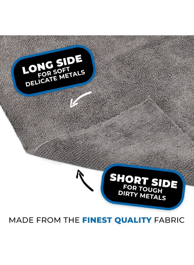 THE RAG COMPANY THE MINER 10-Pack 16x16 inch Professional Edgeless 365 GSM 70/30 Blend Microfiber Towels for Metal Polishing & Detailing - Image 2