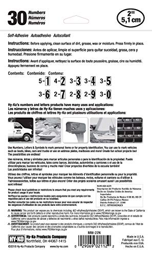 Hy-Ko Packaged Numbers & Letters, DIY Address Number Stickers for Deliveries and Navigation, Self-Adhesive House Decals for Siding, Door, Mailboxes - Image 2
