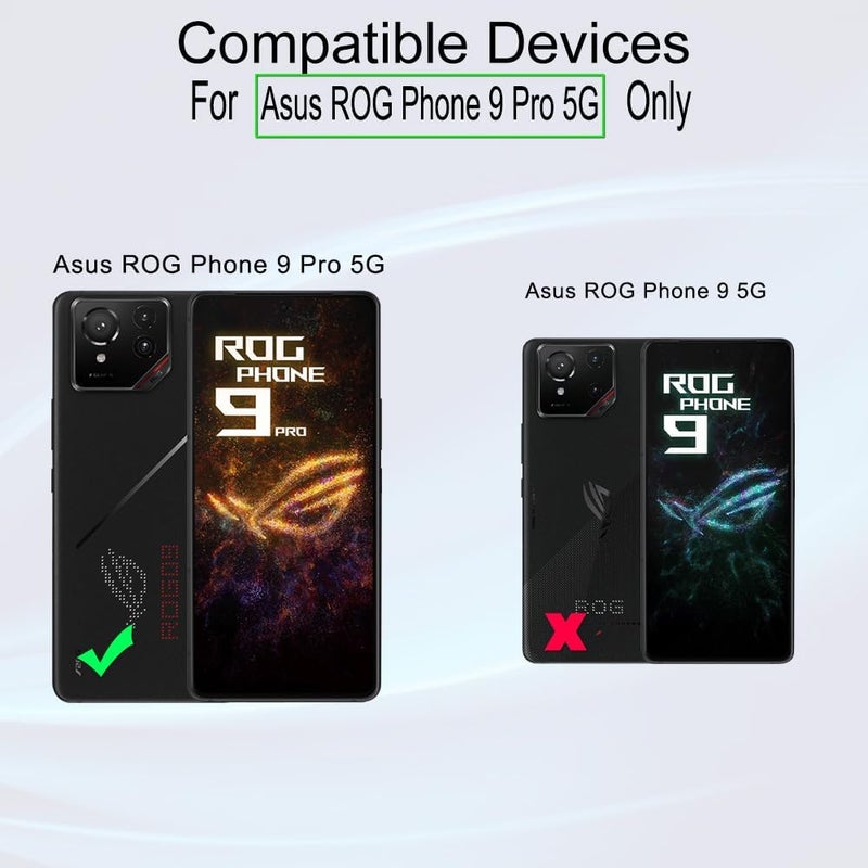 Screen Protector for Asus ROG Phone 9 Pro 5G 6.78(2 Pack),9H Hardness Tempered Glass,with 1Pc Camera Lens Protector,1Pc Back Carbon Fiber Film,Easy to Install - Image 3