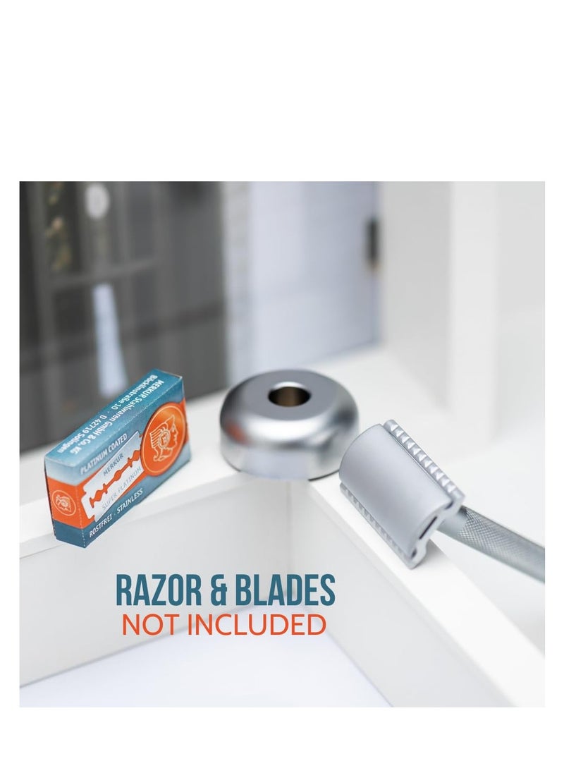 MERKUR Razor Stand 4006 in Matt Chrome | Made in Germany | Fits MERKUR Models 15, 33, 23, 24, 25, 34, 37