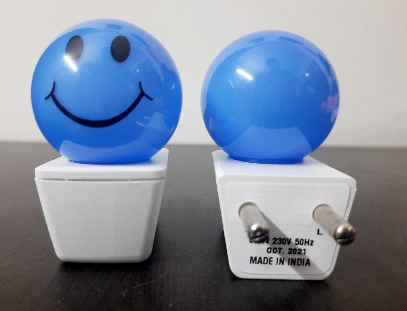 HOARD Plastic 0.5W Led Night Lamp with Smiley Face-Pack of 1 (Blue) - Image 4