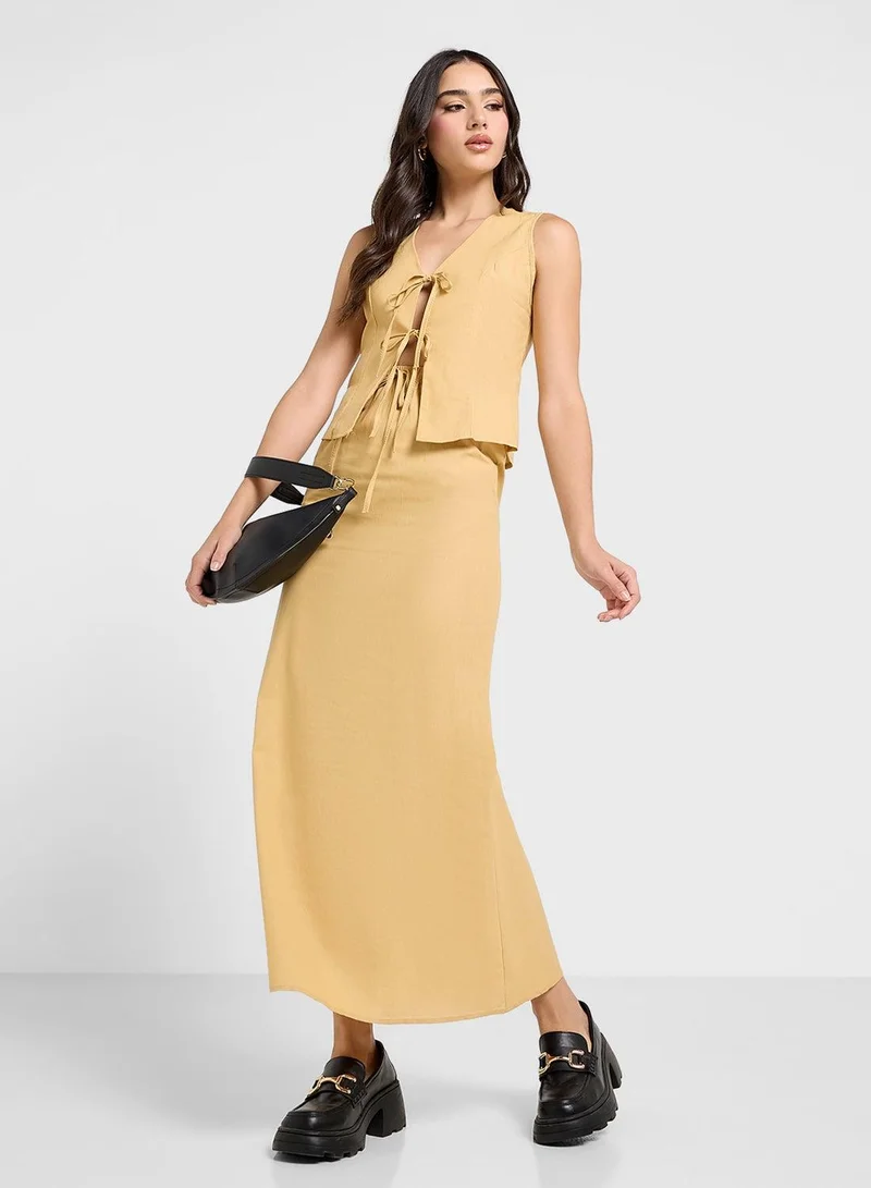 Ginger  Tie Up Vest & Maxi Skirt Co-Ord Set for Women | Best Price UAE