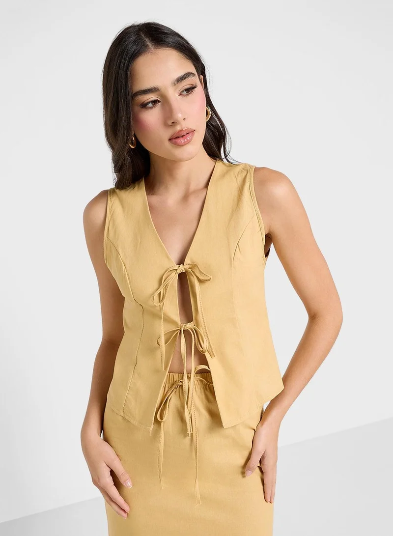 Ginger  Tie Up Vest & Maxi Skirt Co-Ord Set for Women | Best Price UAE