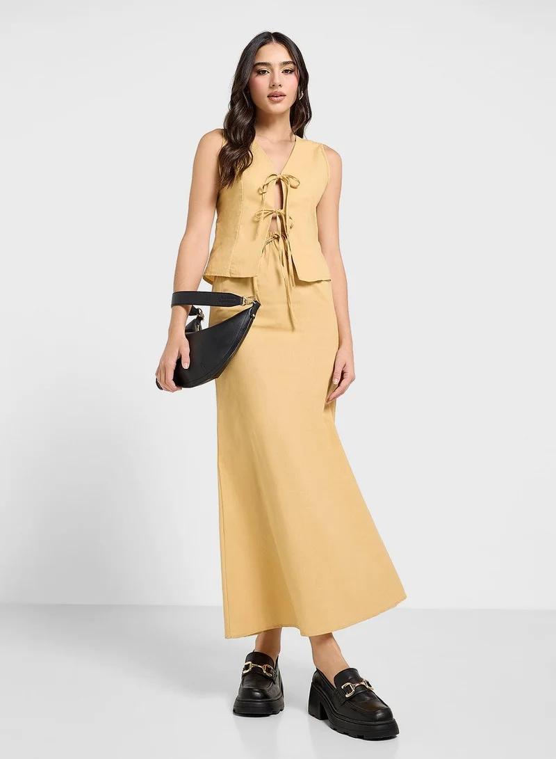 Ginger Tie Up Vest & Maxi Skirt Co-Ord Set