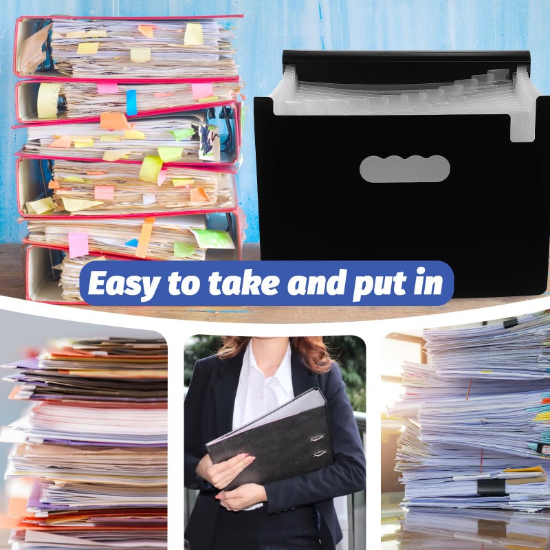 Large Capacity Accordion File Folder With Cover Plastic For Office School Home Use - Image 4