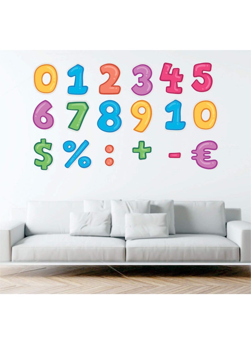StickMe - StickMe 'Colorful Number with Sign Fun - Baby - Kids - Learning Education Nursery Pre School Kinder Garden Wall Sticker' -SM514 (Multi Colour, Vinyl - 80cm X 50 cm) - Image 1