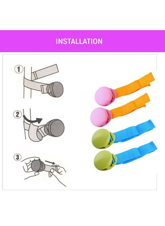 Safe-O-Kid Safe O Kid Baby Stroller Clip Glossy Blanket Clip Stroller Pram Buggy Accessories For Baby Pink Pack Of 4 - Image 4