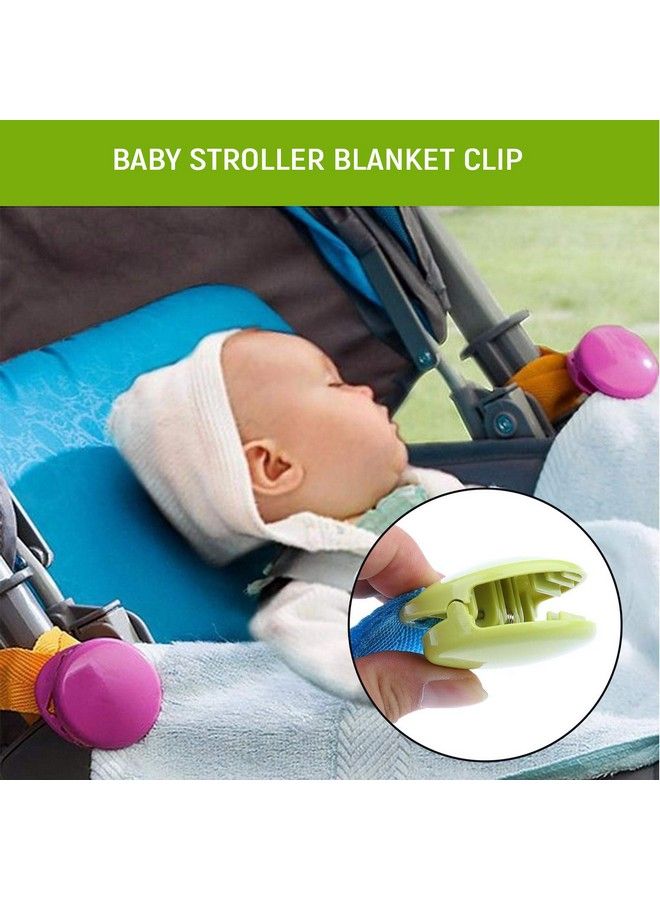Safe-O-Kid Safe O Kid Baby Stroller Clip Glossy Blanket Clip Stroller Pram Buggy Accessories For Baby Pink Pack Of 4 - Image 3