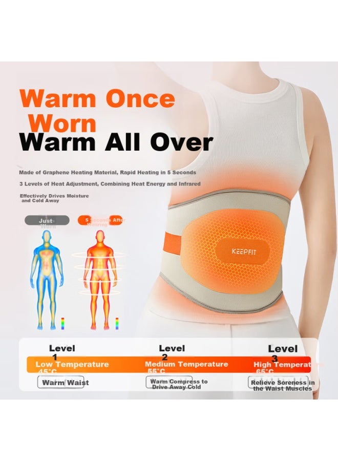 Keepfit مدلك حراري للخصر مع حرارة دافئة للرحم حزام خصر لعلاج آلام أسفل الظهر - Image 1