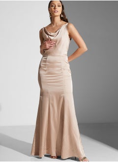 Chi-Chi London Back Slit Cowl Neck Dress  - Image 1
