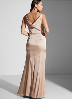 Chi-Chi London Back Slit Cowl Neck Dress  - Image 2