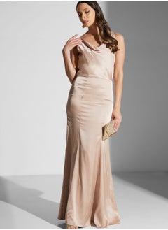 Chi-Chi London Back Slit Cowl Neck Dress  - Image 4
