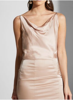Chi-Chi London Back Slit Cowl Neck Dress  - Image 3