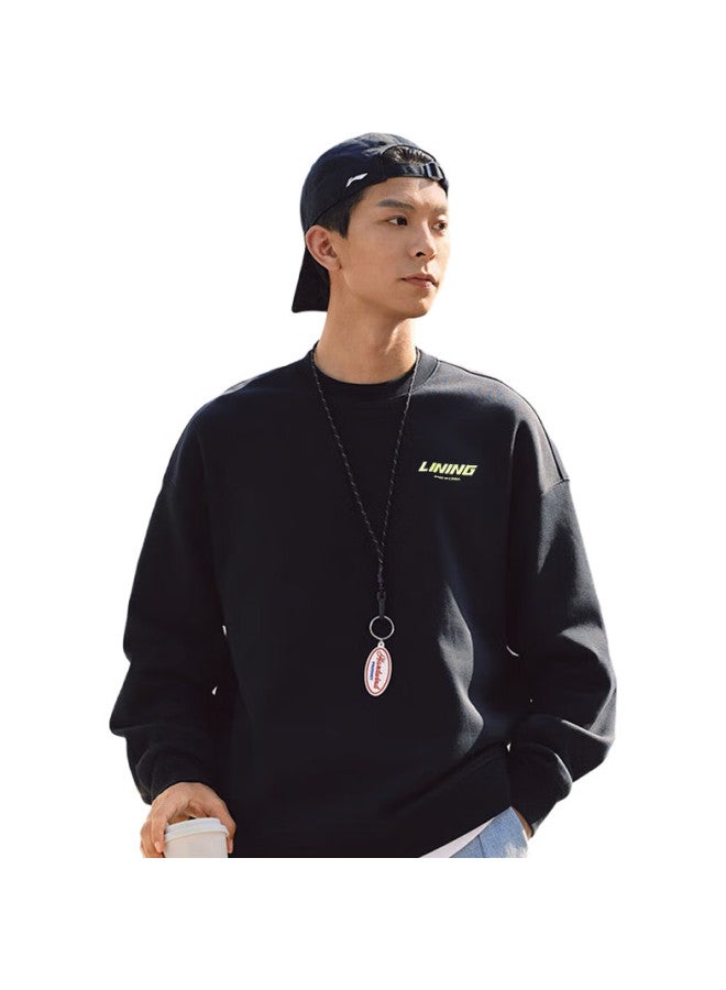 Li-Ning [Unisex] Sports Sweatshirt, Athletic Fashion Pullover, Long-Sleeve Round Neck, Loose-Fitting Versatile Top For Men And Women