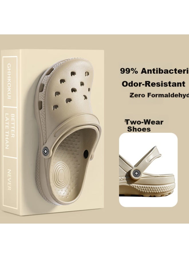 Jiayi Uni Outdoor Casual Breathable Thick Sole Soft Elastic Waterproof Sandals Khaki 44jy420 - Image 1