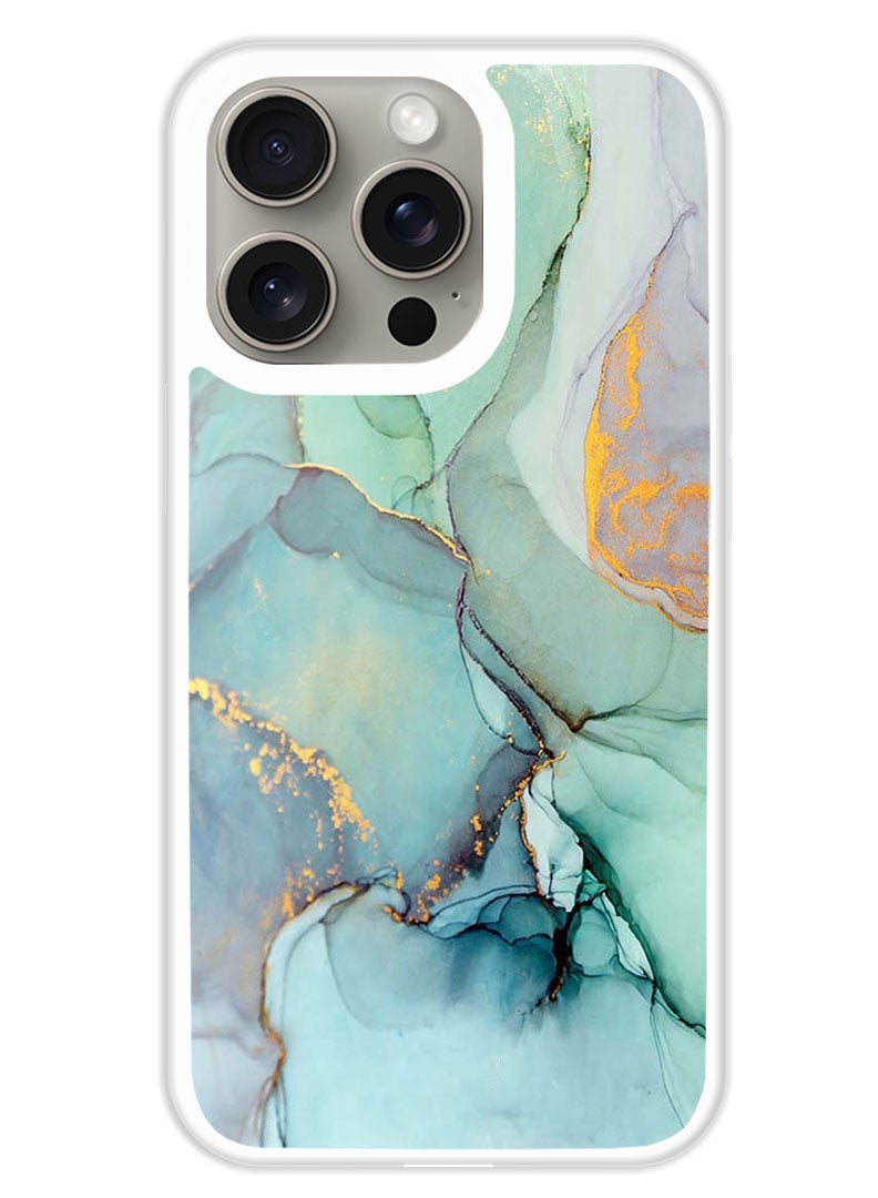 Theodor Protective Case Cover For APPLE IPHONE 15 Pro Crack Lines (White Bumper) - Image 1