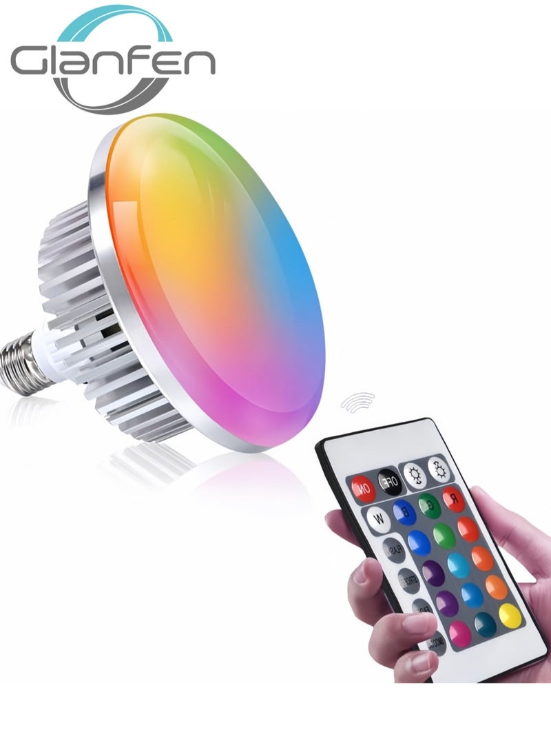 Glanfen 150W Photography RGB Light Bulbs with Remote Control, 3200K-5500K Adjustable Color Temperature, Dimmable, RGB Colors, E27 Socket, for Studio Lighting, Softbox, Photo & Video Shooting - Image 1