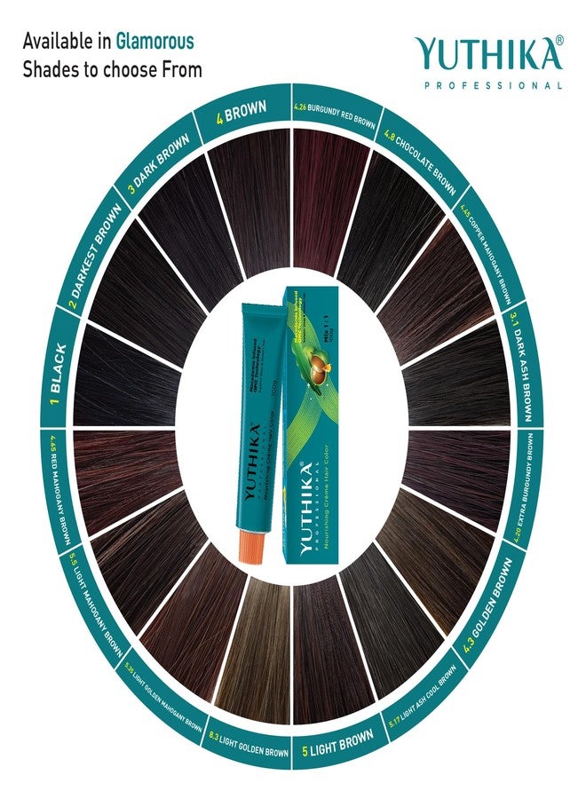 Yuthika Professional Creme Hair Colour 100gm, Dark Brown 3.0 | 100% Grey Coverage | Permanent Hair Color For Women & Men | Vibrant, Long Lasting Tone | Infused With Macadamia Oil - Image 4