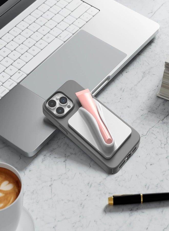 DOB SECHS Silicone Lip Holder for Cell Phone Lipstick Lip Glaze Phone Case Back Stick On Holder for iPhone and Android Phones, Grey - Image 5