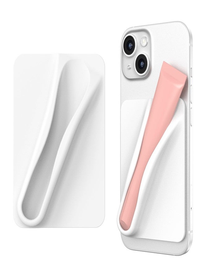DOB SECHS Silicone Lip Holder for Cell Phone Lipstick Lip Glaze Phone Case Back Stick On Holder for iPhone and Android Phones, Grey - Image 1