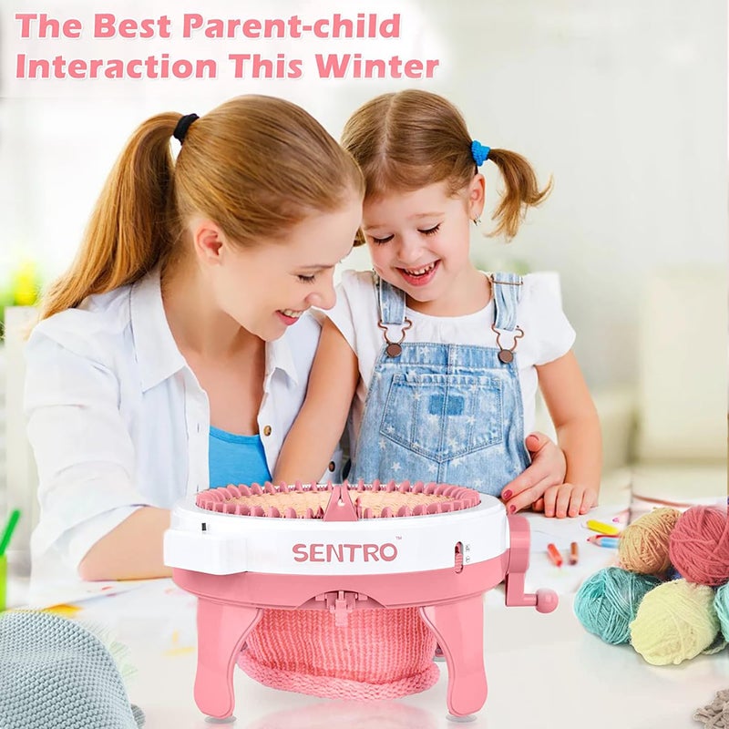 SENTRO Knitting Machine 48 Needles, Smart Knitting Crochet Machine, Double Crocheting Machine Kit,Circle Knit Loom Machine with Row Counter and Hand Crank - Image 2