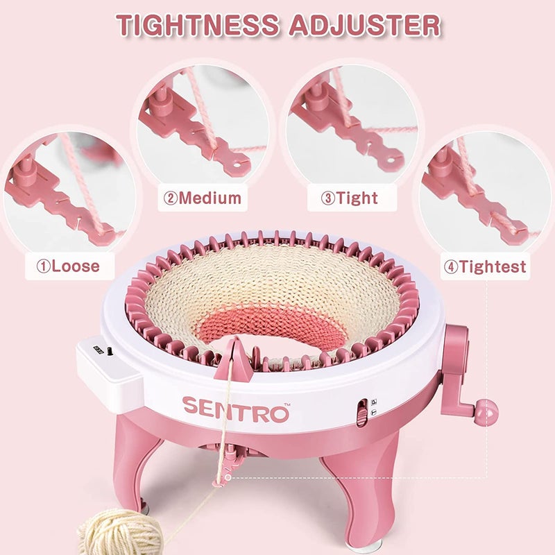 SENTRO Knitting Machine 48 Needles, Smart Knitting Crochet Machine, Double Crocheting Machine Kit,Circle Knit Loom Machine with Row Counter and Hand Crank - Image 4