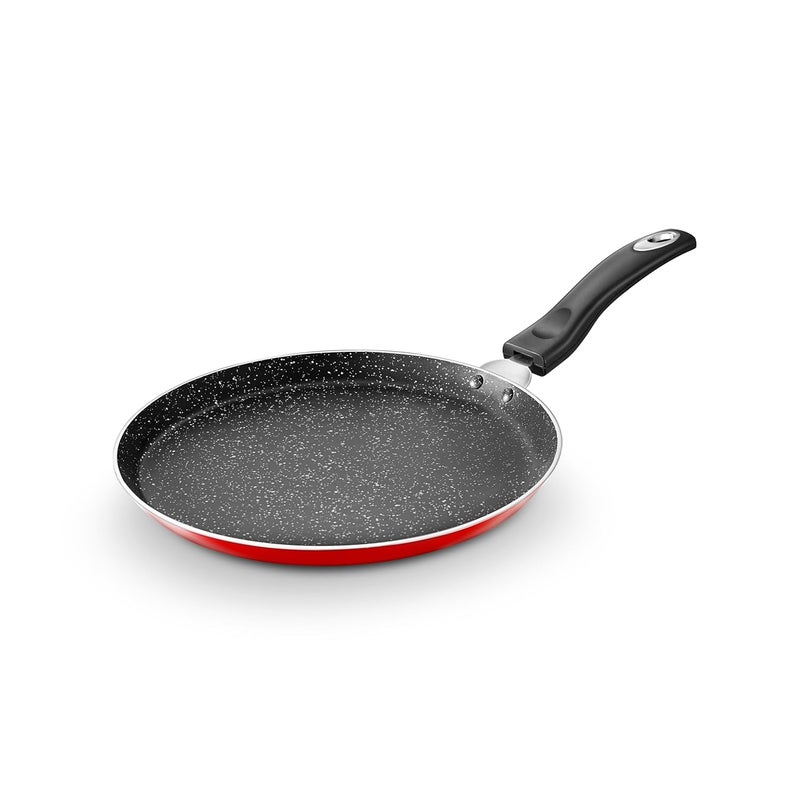 ANGARA ANGARA NonStick Dosa Tawa 28 cm 3 mm Thickness Pure Aluminium PFOA Free Soft Touch Bakelite Handle Granite Finish 3 Layer Coating 1 Year Warranty Red Colour  - Image 1