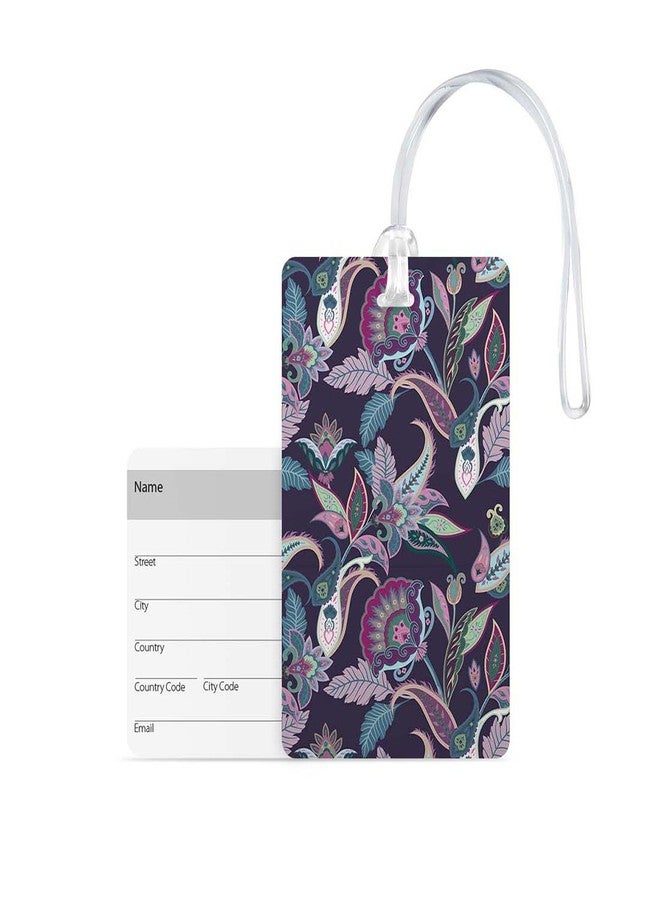 100yellow® Paisley Printed Luggage Tag, Travel Luggage Suitcase Baggage Id Identifier Name Address Label with Silicon Strap - Image 1