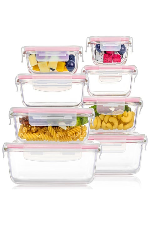 8 Pack Glass Food Storage Containers with Airtight Lids, Glass Meal Prep Containers, Lunch Containers for Microwave, Oven, Freezer and Dishwasher, BPA Free