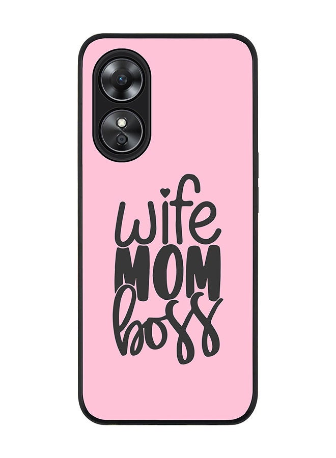 Stylizedd Rugged Black edge case for Oppo A97 Slim fit Soft Case Flexible Rubber Edges Anti Drop TPU Gel Thin Cover - Wife Mom Boss - Image 1