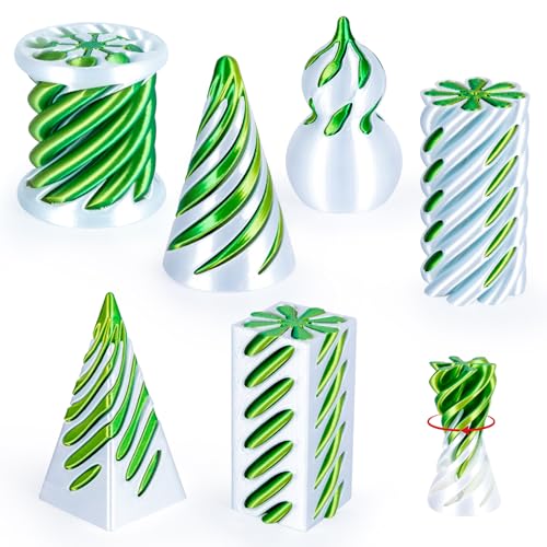3Dgenius 6 Pack Spiral Cone Fidget Toys 3D Printed Spiral Fidget Toys Impossible Cone 3D Printed Fidgets Impossible Pyramid Passthrough 3D Printed Toys for Adults Kids for Anxiety Relaxing Pack2 - Image 1