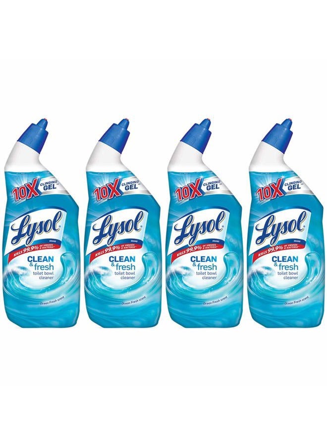 Lysol Clean & Fresh Toilet Bowl Cleaner, Ocean Fresh, 24 oz (Pack of 4) - Image 1
