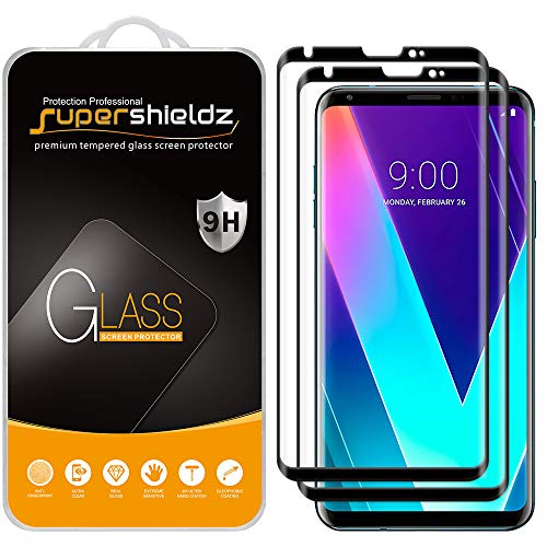 Supershieldz 2 Pack Designed for LG V30 Tempered Glass Screen Protector Full Screen Coverage 3D Curved Glass Anti Scratch Bubble Free Black - Image 1