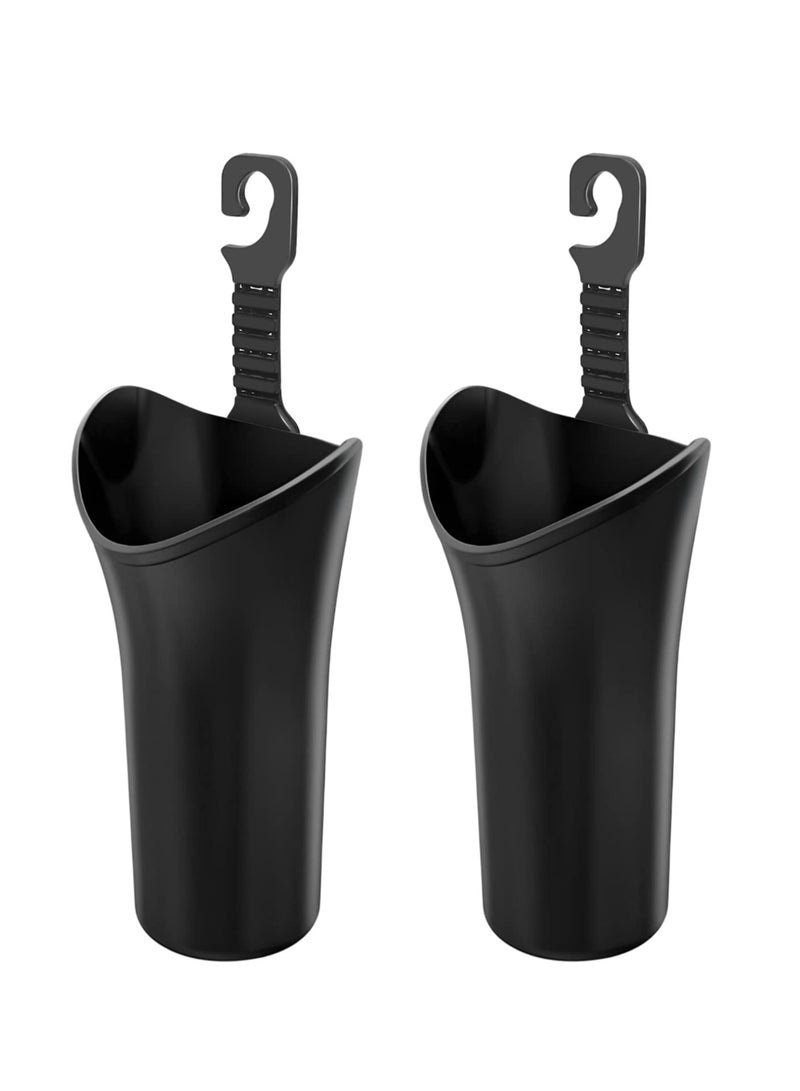 SYOSI 2 Pack Hanging Car Trash Can, Car Garbage Bin Waterproof Waste Basket Seat Headrest Hooks Cylinder Storage Holders Multipurpose Car Umbrella Holder Vehicle Organizer for Car - Image 1