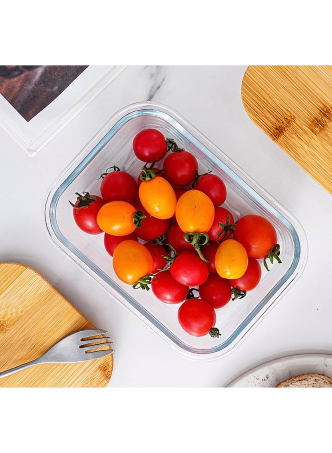 حاويات تخزين طعام زجاجية، مع أغطية خيزران | صديقة للبيئة وقابلة للتكديس وخالية من البلاستيك | مقاسات متعددة وآمنة للاستخدام في الميكروويف والفرن | تحافظ على الطعام طازجًا، 3 قطع - Image 4