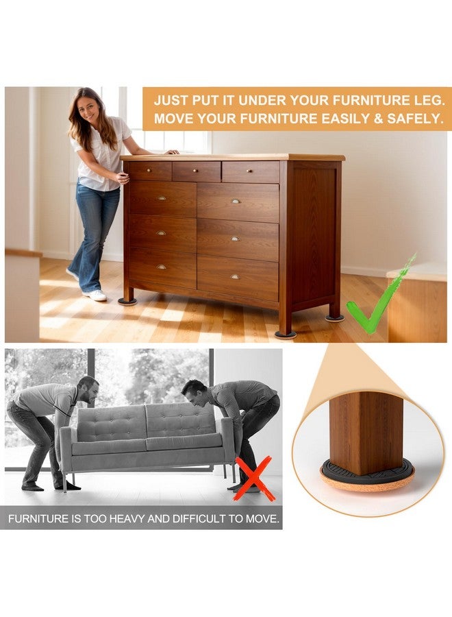 PISAO Felt Furniture Sliders for Hardwood Floors, PISAO 16 PCS 3 ½” Heavy Duty Furniture Movers - Unique Non-Scratch Design, Thick Felt Pads for Hard Surfaces, Move Large Furniture Easily - Image 2