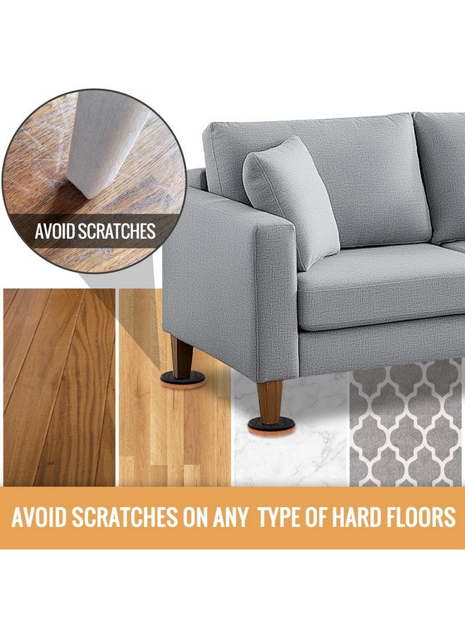 PISAO Felt Furniture Sliders for Hardwood Floors, PISAO 16 PCS 3 ½” Heavy Duty Furniture Movers - Unique Non-Scratch Design, Thick Felt Pads for Hard Surfaces, Move Large Furniture Easily - Image 4