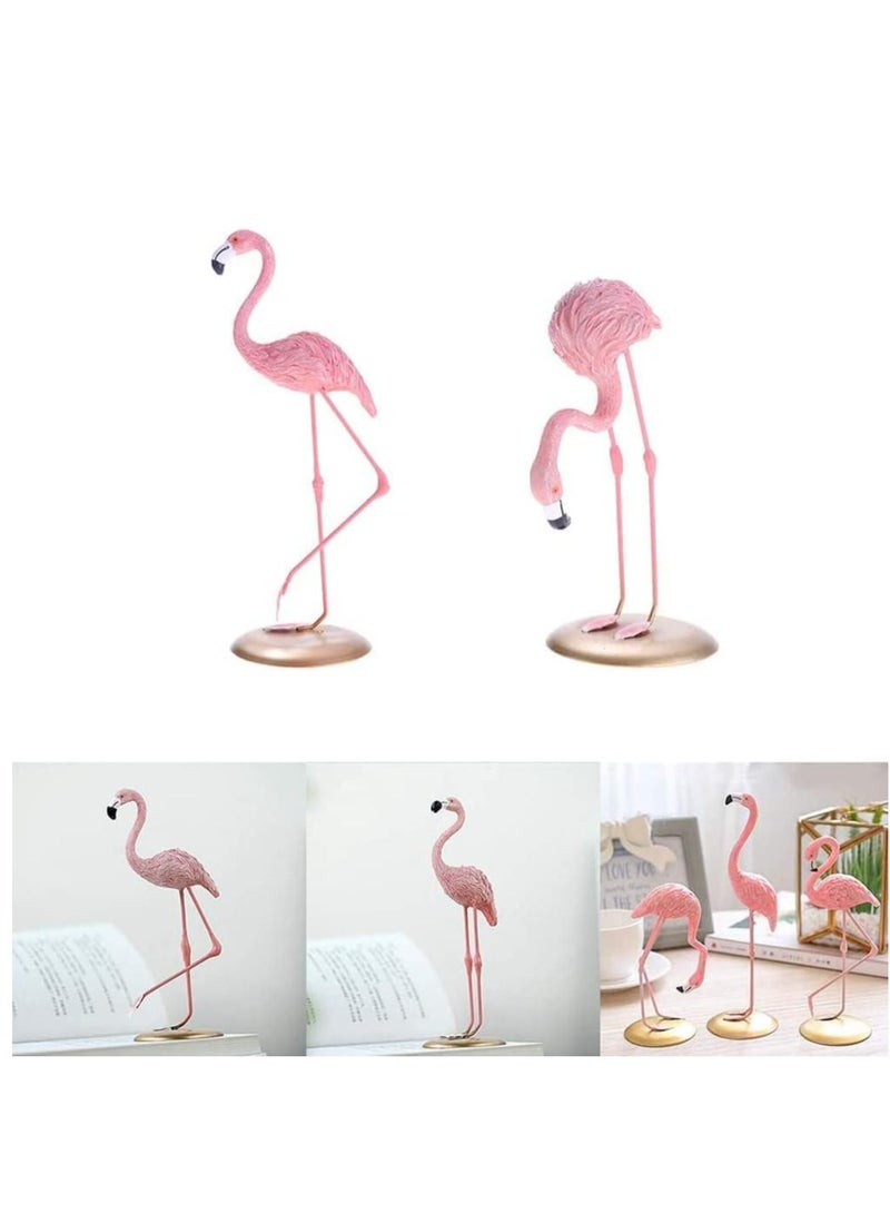 Resin Sculpture, Table Decor Figurine Statue, Desk Ornament Home Decoration Accessories Animal Pink Flamingo Birds Statue for Living Room, Sculpture Gifts for Friends (Set of 3) - Image 4