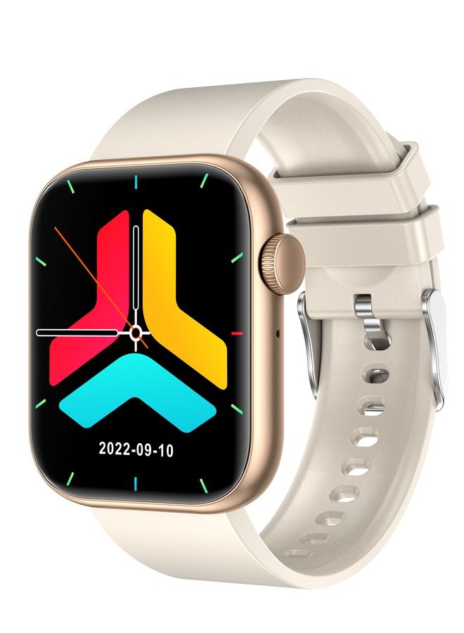 JOYFOCUS QX7 Smartwatch Comprehensive Health Monitoring, Bluetooth Calling, 1.85 IN TFT High-definition Screen IP68 Waterproof Watch-Beige Gold - Image 2