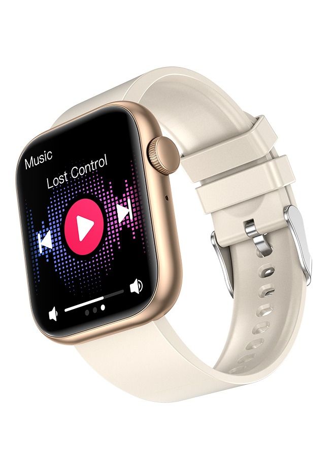 JOYFOCUS QX7 Smartwatch Comprehensive Health Monitoring, Bluetooth Calling, 1.85 IN TFT High-definition Screen IP68 Waterproof Watch-Beige Gold - Image 5