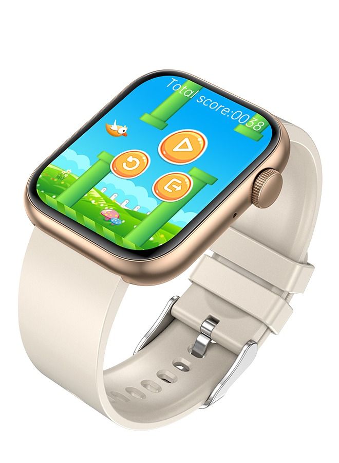 JOYFOCUS QX7 Smartwatch Comprehensive Health Monitoring, Bluetooth Calling, 1.85 IN TFT High-definition Screen IP68 Waterproof Watch-Beige Gold - Image 4