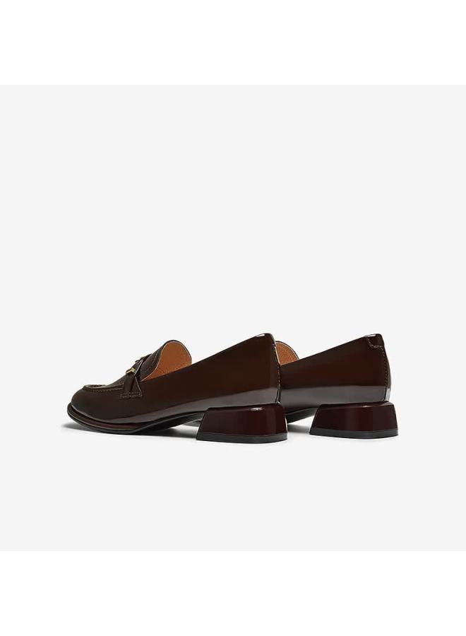 Basto 25 Autumn Vintage College Style Chunky Heel Women's Flats C1823ca5 Dark Red Size 37 - Image 2