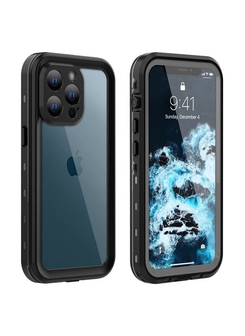 Waterproof Case for iPhone 13 Pro Max, Designed for iPhone 13 Pro Max Case with Built-in Screen Protector. Full Body Heavy Duty Shockproof Case for iPhone 13 Pro Max 6.7 inch (2021) (Black+Clear)