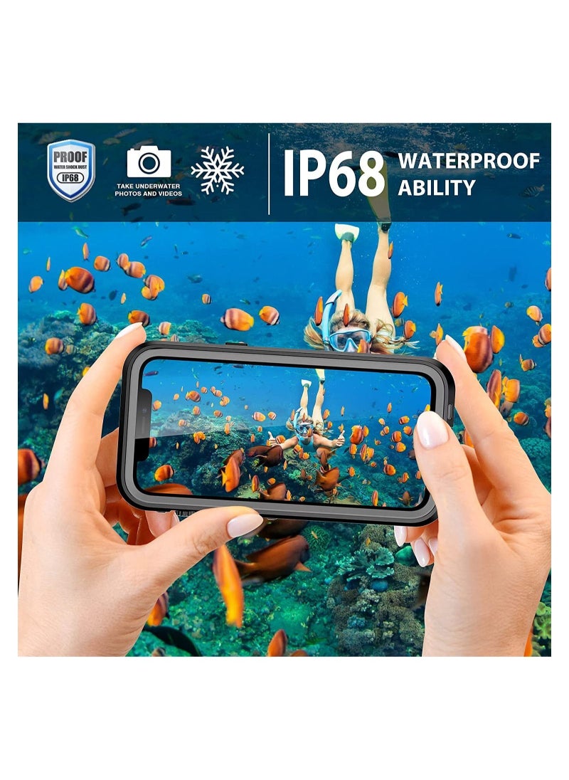 Generic - Waterproof Case for iPhone 13 Pro Max, Designed for iPhone 13 Pro Max Case with Built-in Screen Protector. Full Body Heavy Duty Shockproof Case for iPhone 13 Pro Max 6.7 inch (2021) (Black+Clear) - Image 1