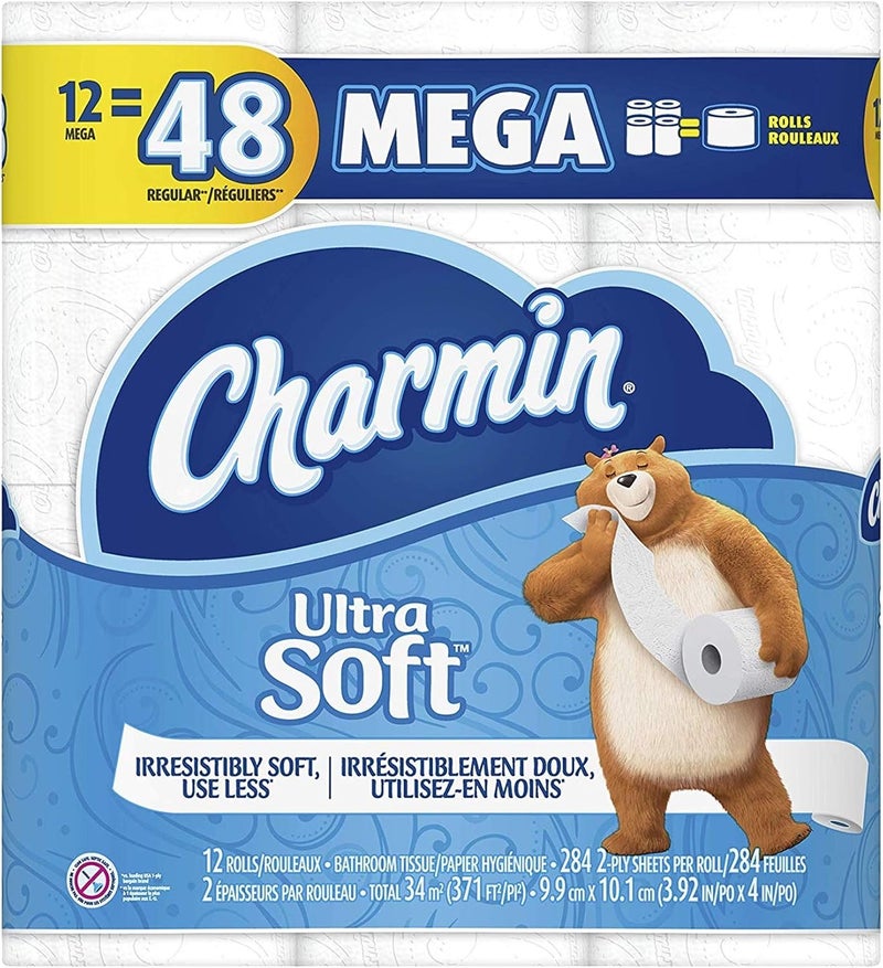 Ultra Soft Toilet Paper Mega Rolls, 12 Count