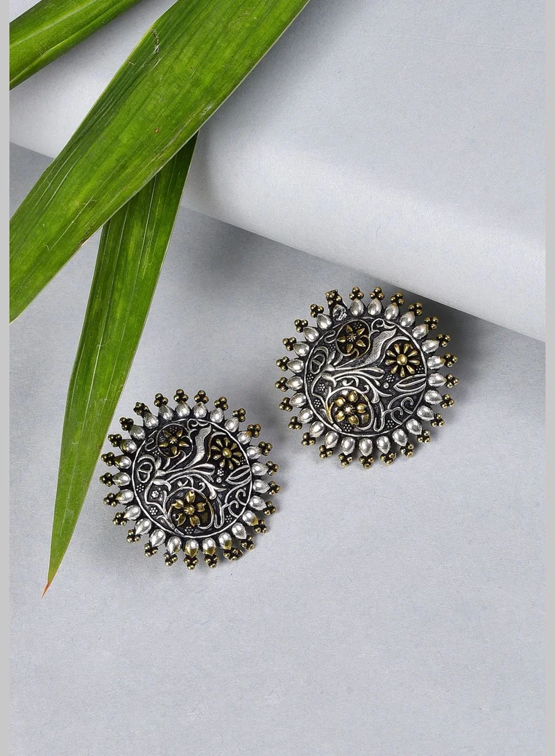 SOHI Silver Plated Designer Earrings