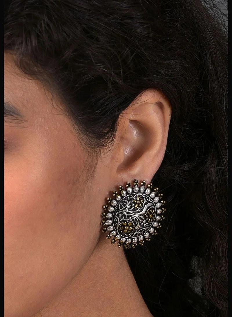 SOHI Silver Plated Designer Earrings