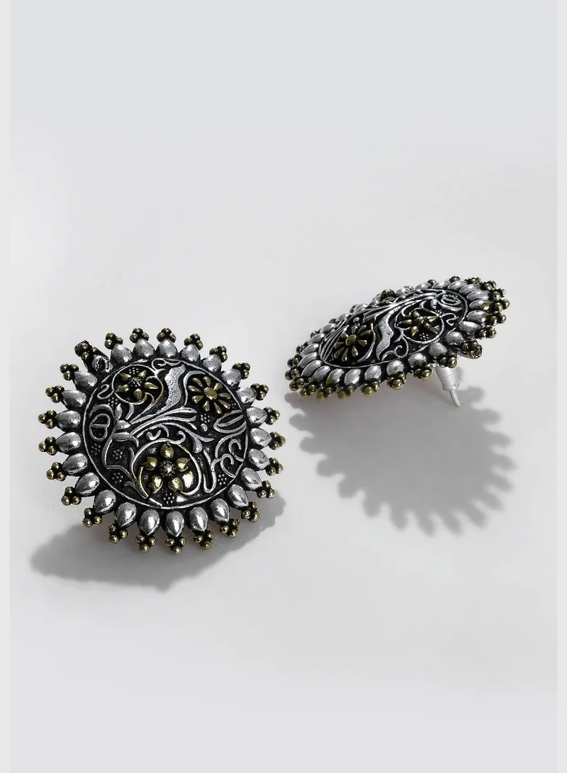 SOHI Silver Plated Designer Earrings