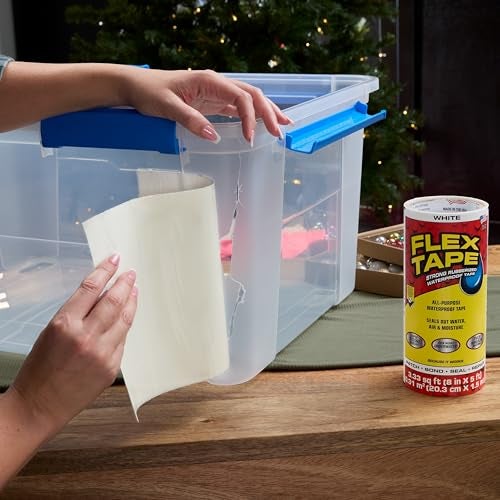 Flex Tape, Original Thick Flexible Rubberized Waterproof Tape - Seal and Patch Leaks, Works Underwater, Indoor Outdoor - Home RV Roof Plumbing and Pool Repairs, White, 8 in x 5 ft, Pack of 1 - Image 3