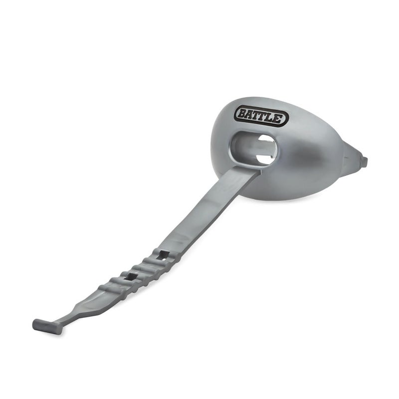 Battle Oxygen Lip Protector Mouth Guard with Connected Strap, Football and Sports Gear, Maximum Oxygen Supply, Mouthpiece Fits With or Without Braces - One Size, Silver - Image 2